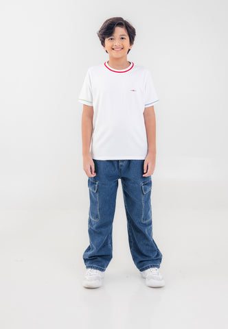 Mossimo Kids Boys' White Contrast Ringer Top