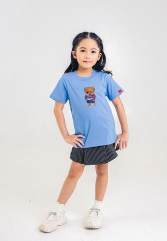 Mossimo Kids Unisex Blue Mossybear Embroidery Basic Tshirt