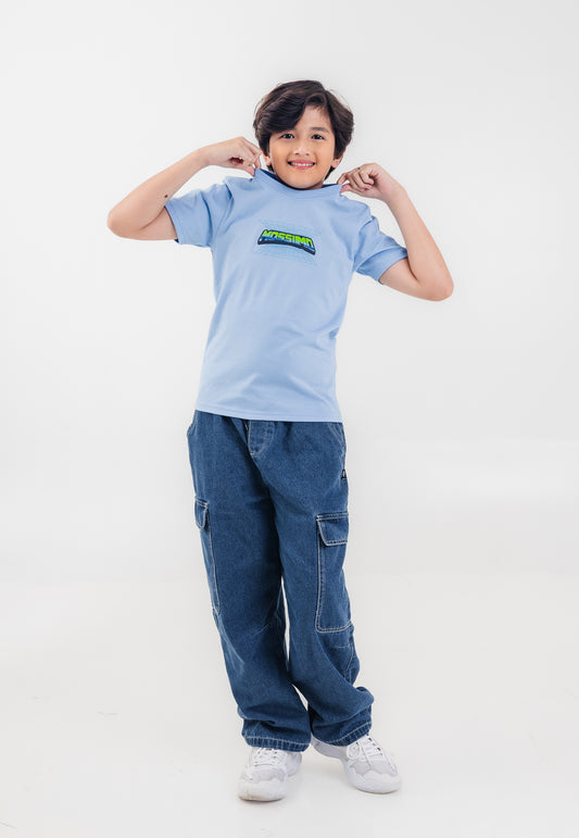 Mossimo Kids Boys' Blue Retro Graphic Logo Tshirt