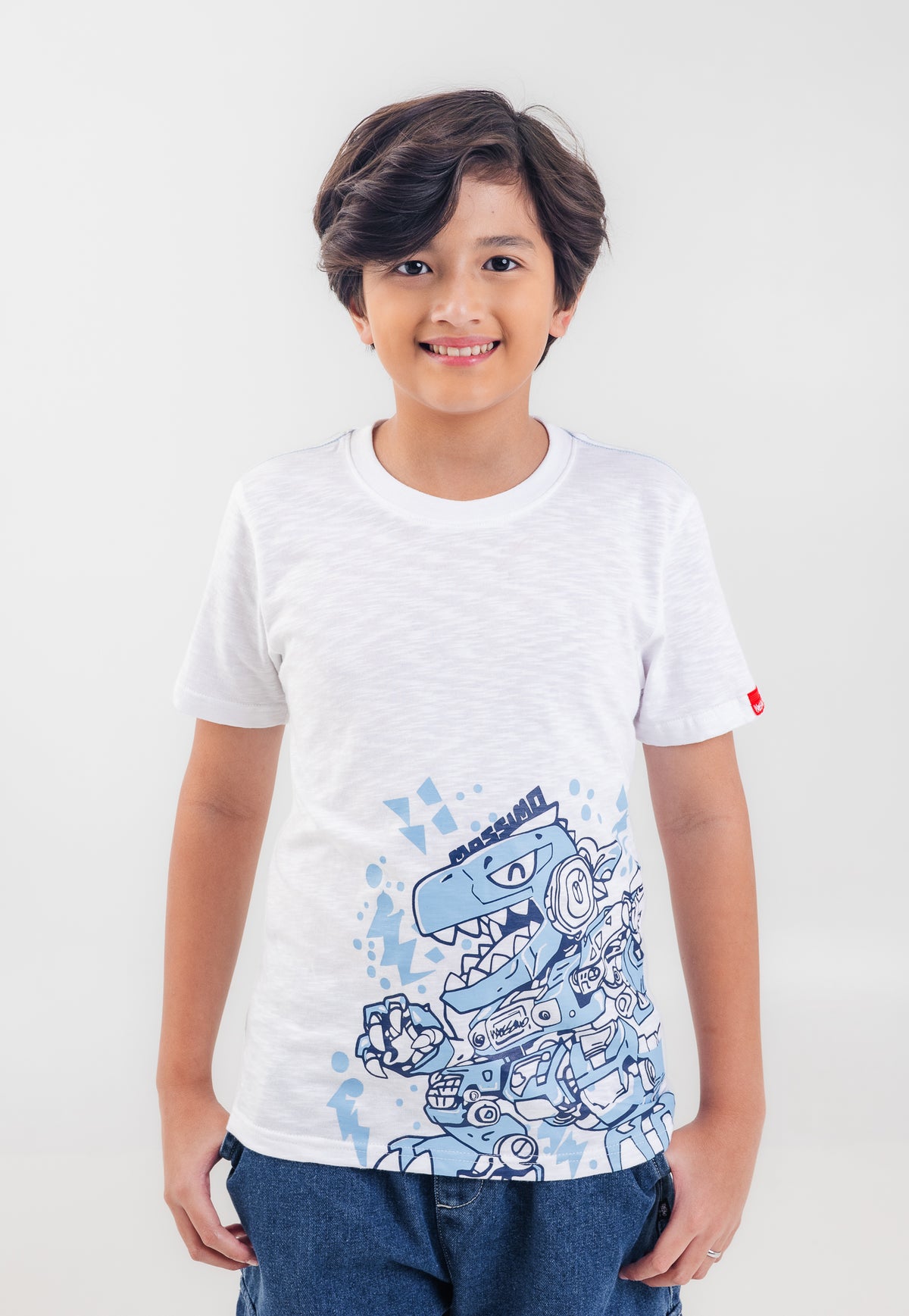 Mossimo Kids Boys' White Dino Cartoon Graphic Tshirt