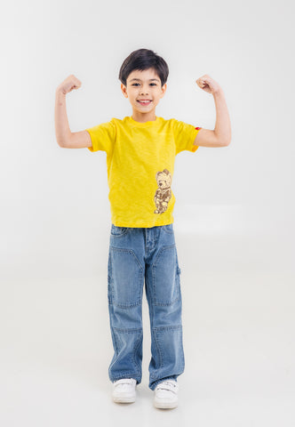 Mossimo Kids Unisex Yellow Mossybear Graphic Tshirt