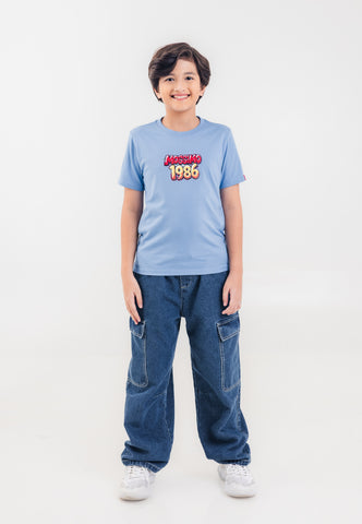 Mossimo Kids Boys' Blue Comic Graphic Logo Tshirt
