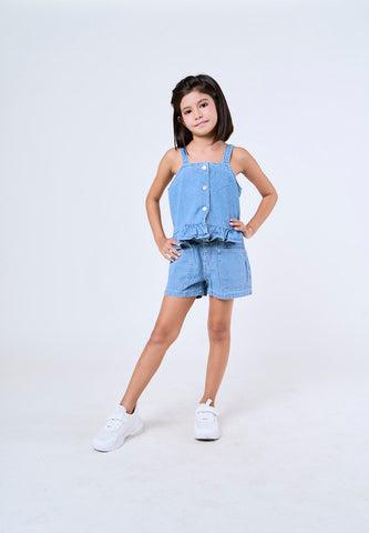 Mossimo Kids Sofia Light Blue Denim Top and Shorts Set