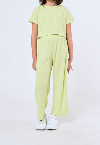 Mossimo Kids Girls Aila Seacrest Cropped Top and Wide Leg Pants Set