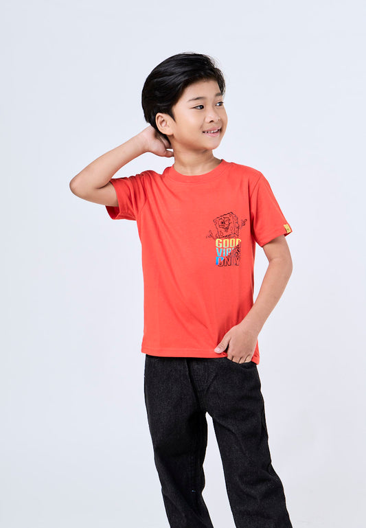 Mossimo Kids Spongebob Flame Scarlet Unisex Regular Tshirt