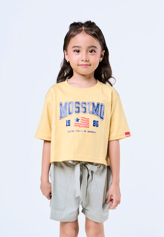 Mossimo Kids Anya Golden Cream Loose Cropped  Tshirt