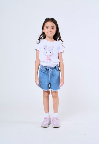 Mossimo Kids Kendra Light Blue Frayed Denim Shorts