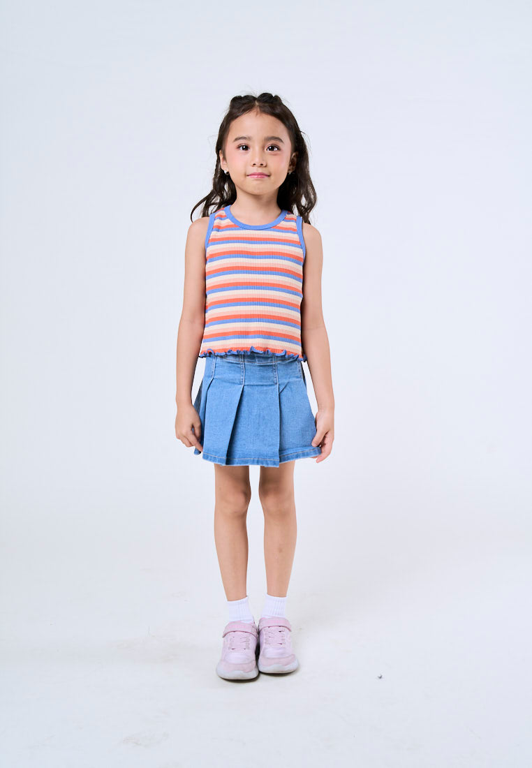 Mossimo Kids Liliana Light Blue Denim Pleated Box Skirt