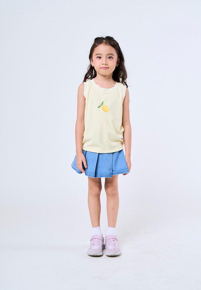 Mossimo Kids Alina Yellow Lemon Fruit Ribbed Top