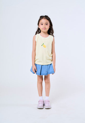 Mossimo Kids Alina Yellow Lemon Fruit Ribbed Top