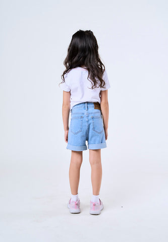 Mossimo Kids Girls Medium Blue Alissa Basic Five Pocket Mid Waist Shorts