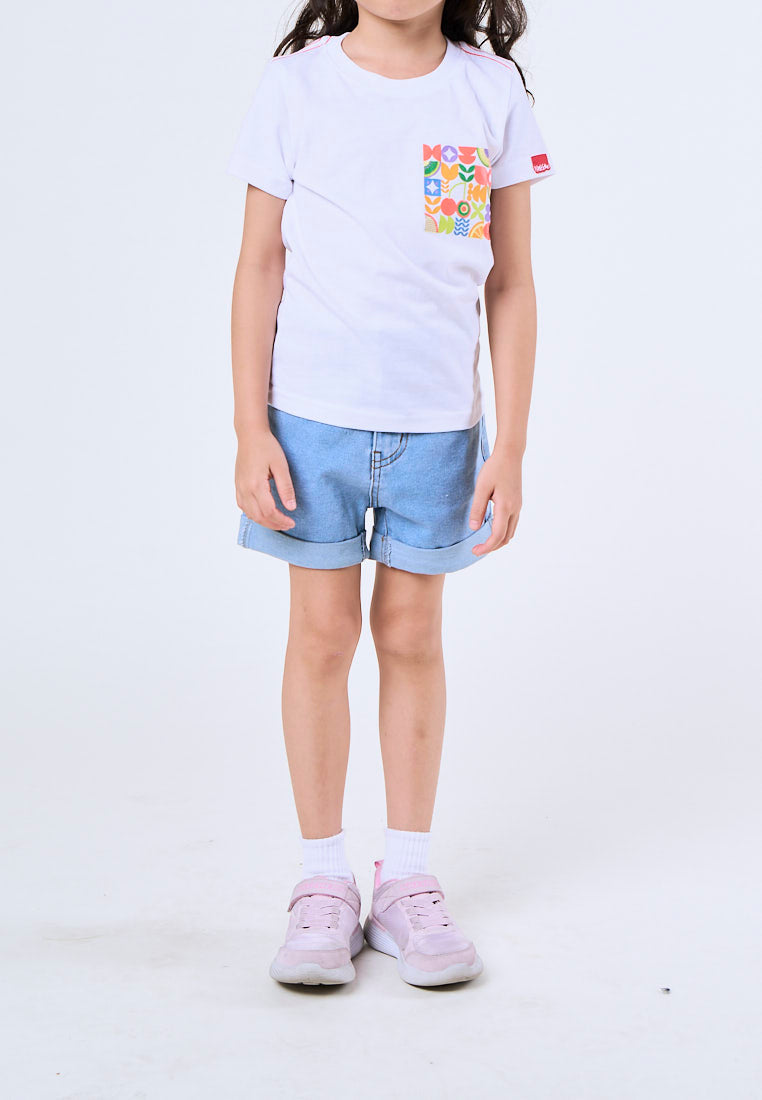 Mossimo Kids Girls Medium Blue Alissa Basic Five Pocket Mid Waist Shorts