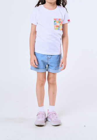 Mossimo Kids Girls Medium Blue Alissa Basic Five Pocket Mid Waist Shorts