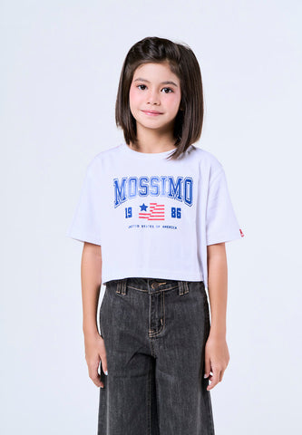Mossimo Kids Anya White Loose Cropped  Tshirt