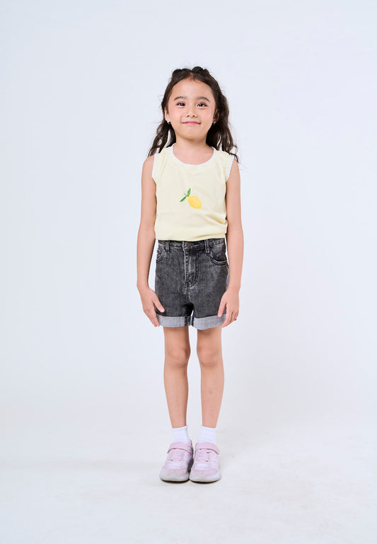 Mossimo Kids Girls Jossel Black Basic Five Pocket Mid Waist Shorts