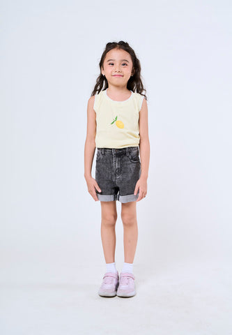 Mossimo Kids Girls Jossel Black Basic Five Pocket Mid Waist Shorts