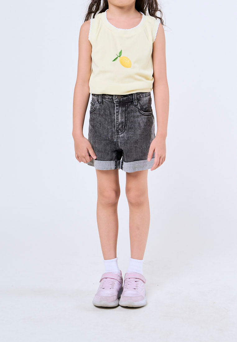 Mossimo Kids Girls Jossel Black Basic Five Pocket Mid Waist Shorts