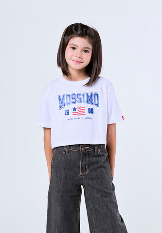 Mossimo Kids Anya White Loose Cropped  Tshirt