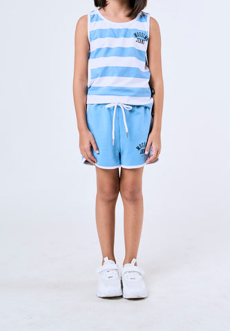 Mossimo Kids Delilah White Blue Stripes Top and Bermuda Shorts Set