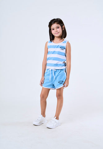 Mossimo Kids Delilah White Blue Stripes Top and Bermuda Shorts Set