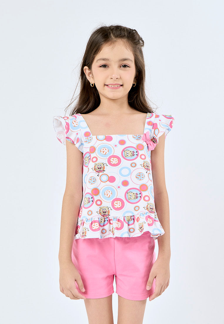 Mossimo Kids White Pink Spongebob All Over Print Set