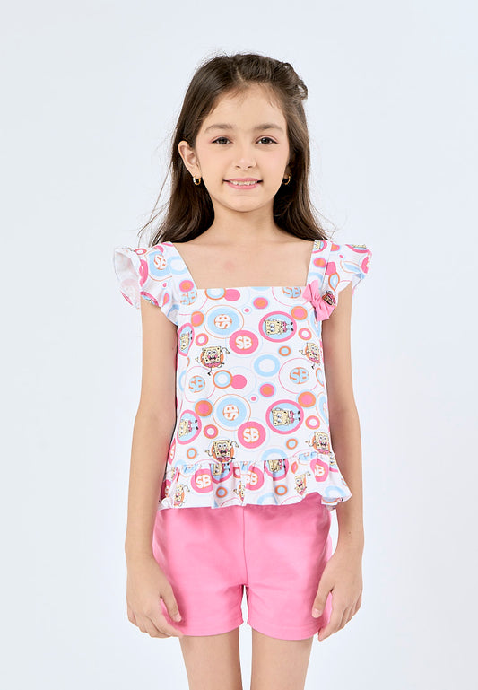 Mossimo Kids White Pink Spongebob All Over Print Set