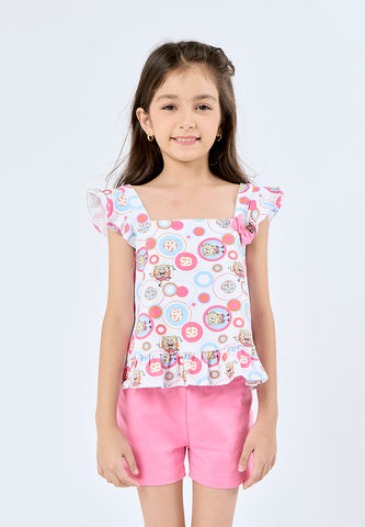Mossimo Kids White Pink Spongebob All Over Print Set