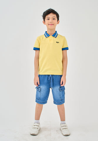 Mossimo Kids Caiden Yellow Cuffed Sleeves Polo Shirt