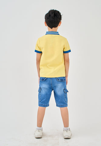 Mossimo Kids Caiden Yellow Cuffed Sleeves Polo Shirt
