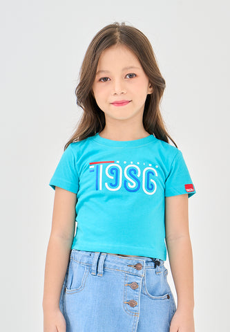 Mossimo Kids Tiara Teal Basic Cropped Fit Tee