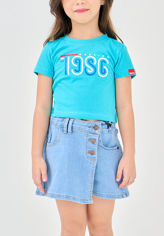 Mossimo Kids Tiara Teal Basic Cropped Fit Tee