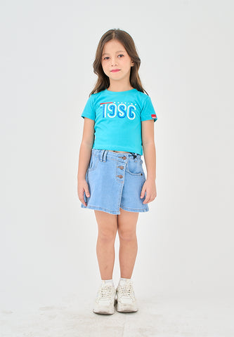 Mossimo Kids Tiara Teal Basic Cropped Fit Tee