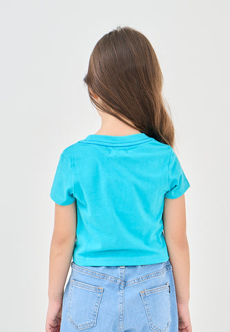 Mossimo Kids Tiara Teal Basic Cropped Fit Tee