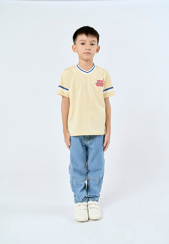 Mossimo Kids Zayden Yellow Varsity V Neck Tshirt