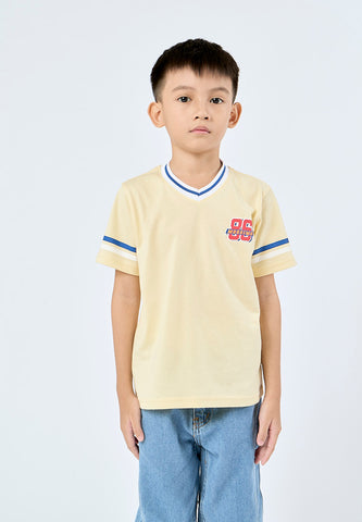 Mossimo Kids Zayden Yellow Varsity V Neck Tshirt