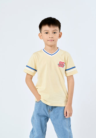 Mossimo Kids Zayden Yellow Varsity V Neck Tshirt