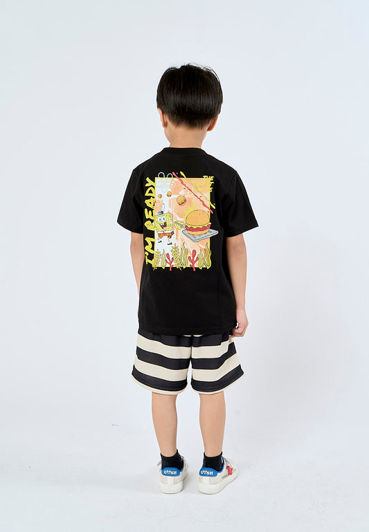 Mossimo Kids Black Spongebob Basic Tshirt with Flat Print