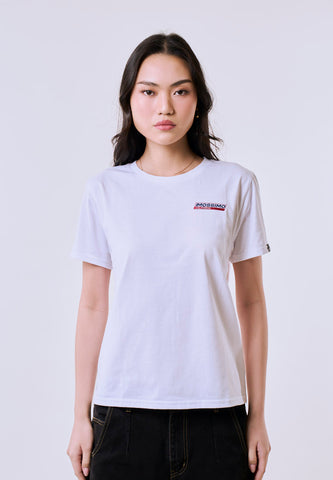 Mossimo Women's White Small Track Graphic Classic Fit Tee