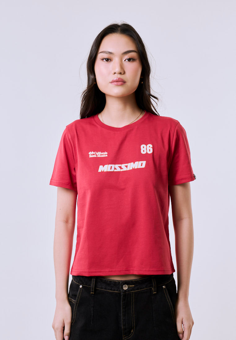 Mossimo Women's Red 86 Graphic Comfort Fit Tee
