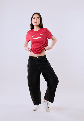 Mossimo Women's Red 86 Graphic Comfort Fit Tee