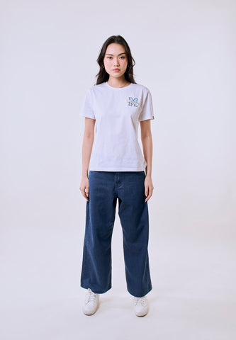 Mossimo Women's White "M" Logo Classic Fit Tee