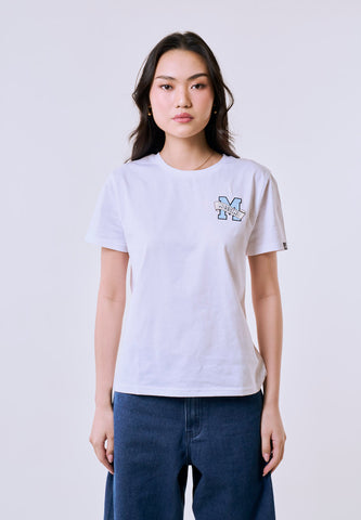 Mossimo Women's White "M" Logo Classic Fit Tee