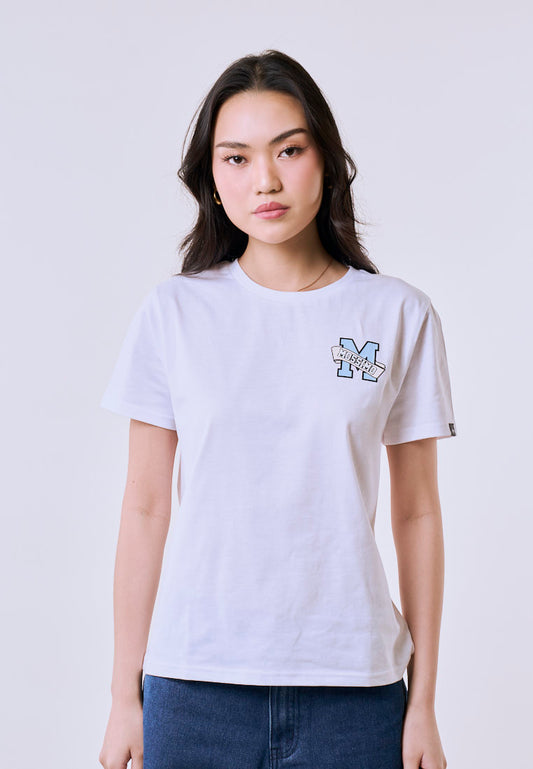 Mossimo Women's White "M" Logo Classic Fit Tee