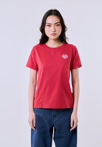 Mossimo Women's Red Embroidery Classic Fit Tee
