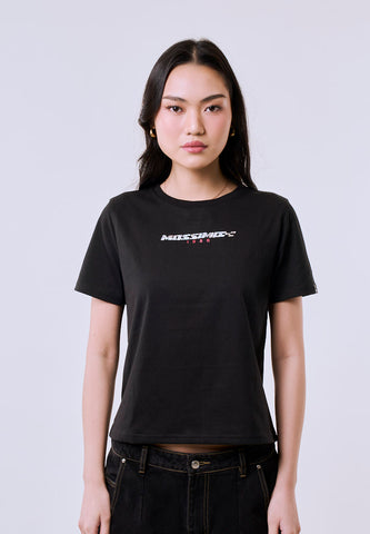 Mossimo Women's White Holo Foil Track Comfort Fit Tee