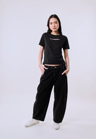 Mossimo Women's White Holo Foil Track Comfort Fit Tee