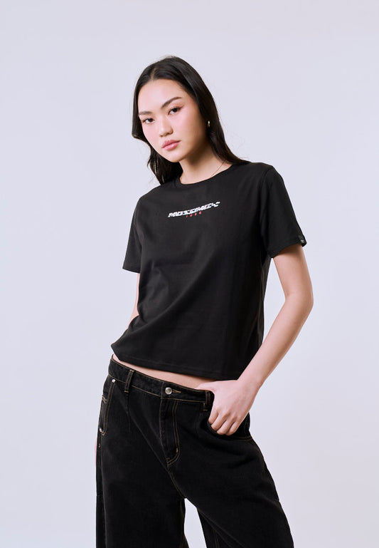 Mossimo Women's White Holo Foil Track Comfort Fit Tee