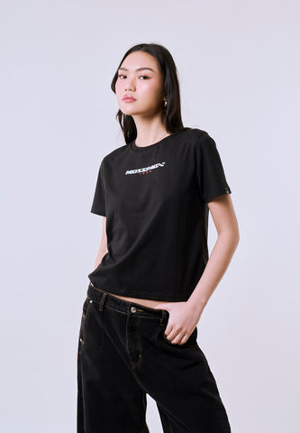 Mossimo Women's White Holo Foil Track Comfort Fit Tee