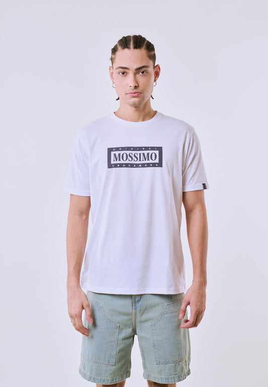 Mossimo Men's White Suedex Logo Classic Fit Tee