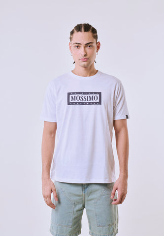 Mossimo Men's White Suedex Logo Classic Fit Tee
